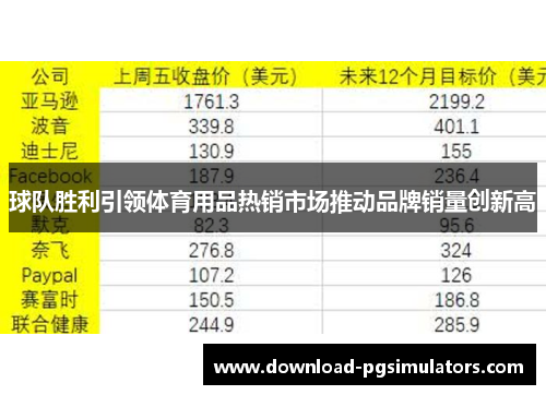 球队胜利引领体育用品热销市场推动品牌销量创新高